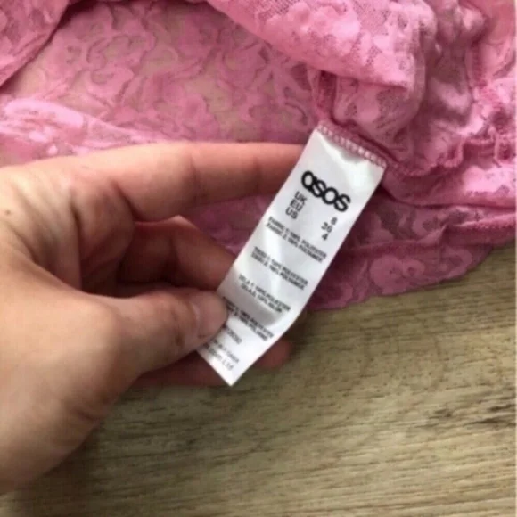 ASOS Pink Ruffle Lace Blouse - Picture 6 of 7